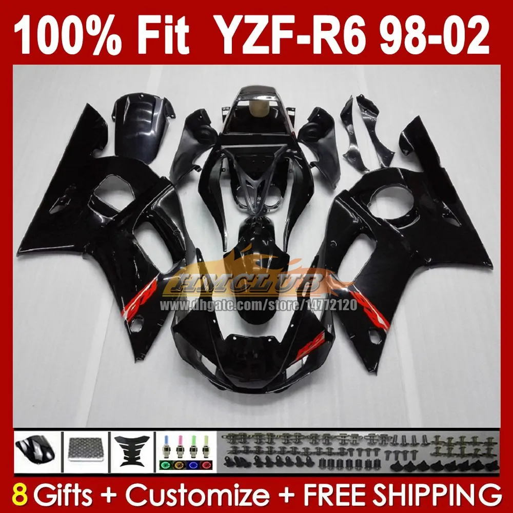 Yzf R6 Model Kit Yamaha YZFR6 Body Frame Kit: Blue & Black Fairing For YZF R6 1998 2002 ...