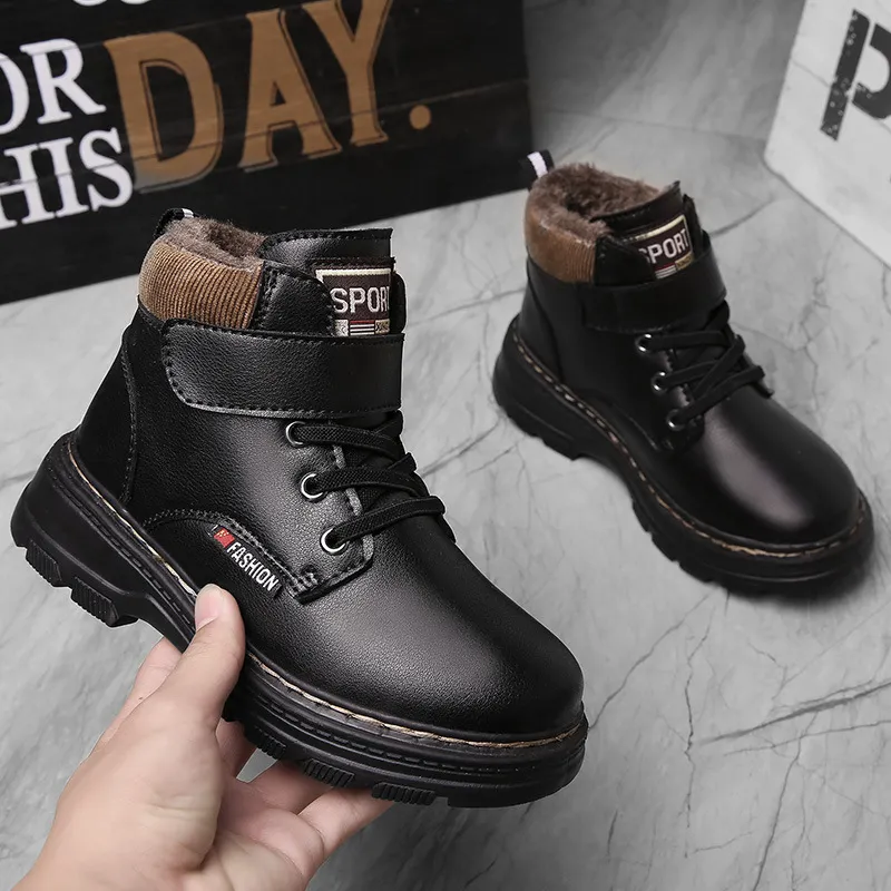 HOMEHOT Boys Fashion Boots - High Top Faux Leather Sneaker Boots For Toddlers & Little Kids