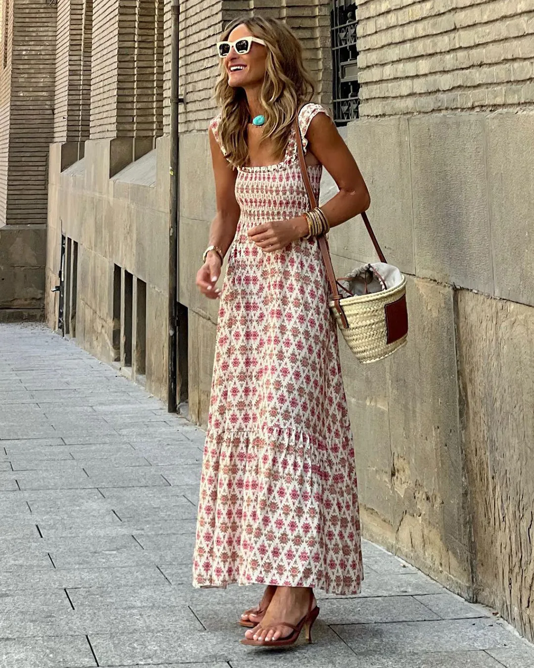 Womens Casual Maxi Dress Sleeveless One-Shoulder Polyester Long A-Line  Beach Dress with Elastic Waist from Dhgate Basic & Casual Dresses - price  40.23