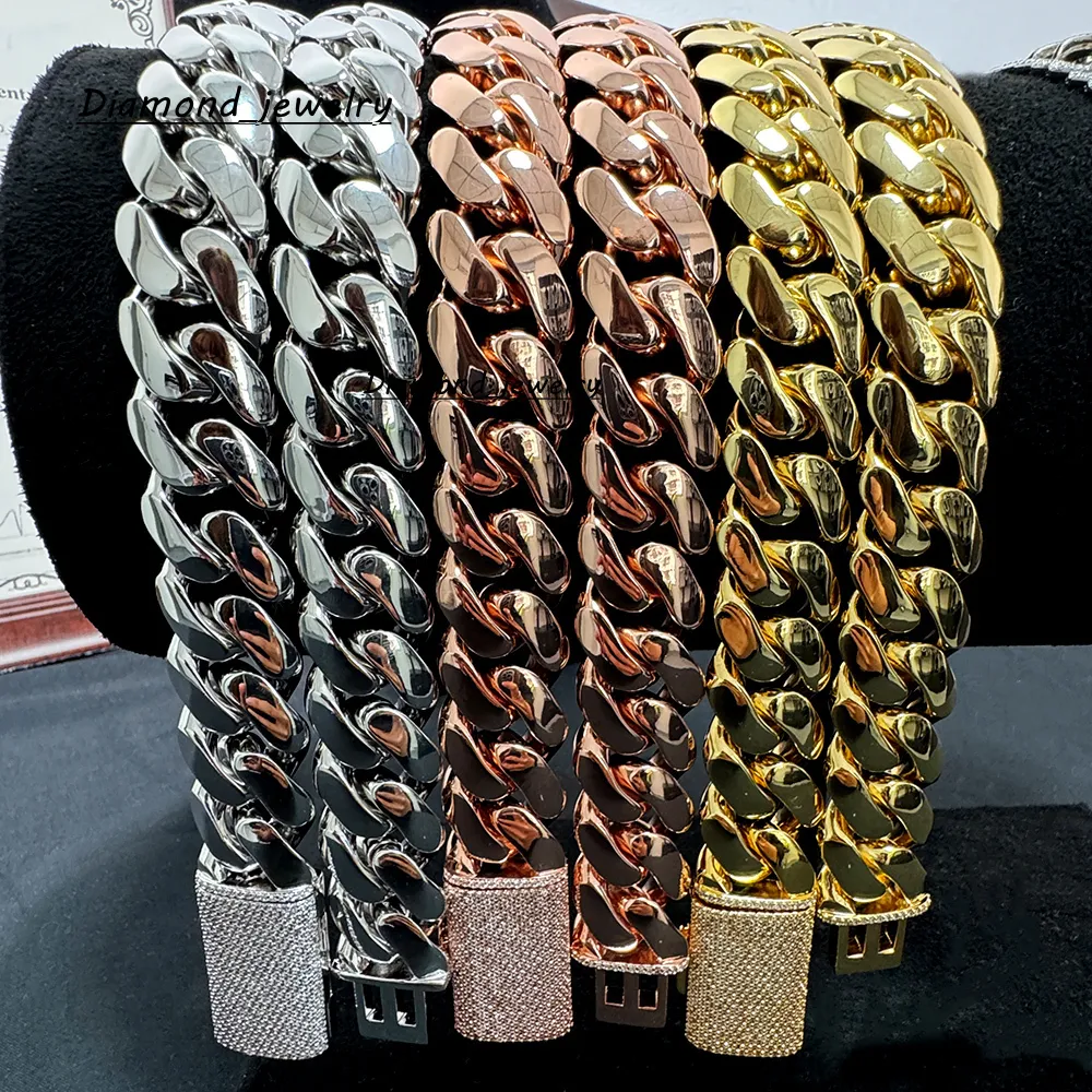 Factory 18k Gold Rhodium Plated Cuban Chain 20mm Big... From Diamond ...