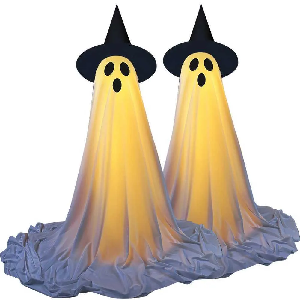 1/2 Pack Halloween Ghost Lights Spooky Ghost Decor With Remote Control ...