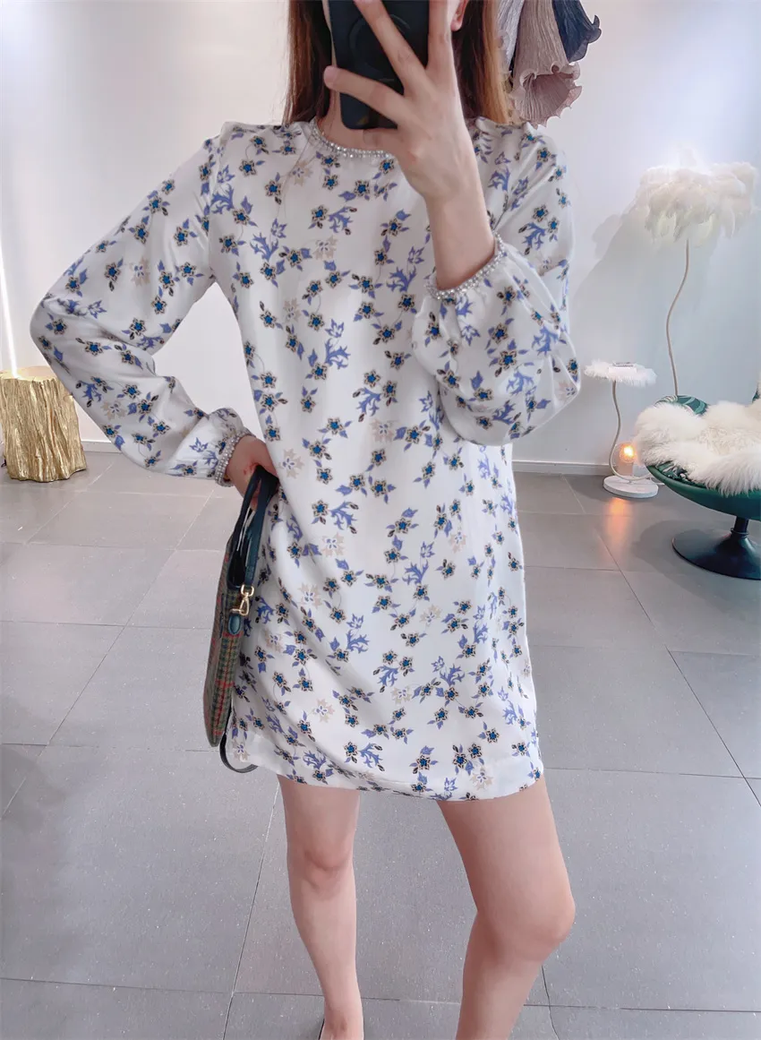 2025 Summer White Floral Print Beaded Dress Long... From Risabeira, $51.73  | DHgate.Com