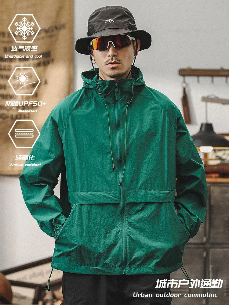 Ice Silk Cool Sun Protection Clothing Mens Loose 2025 Cycling Skin