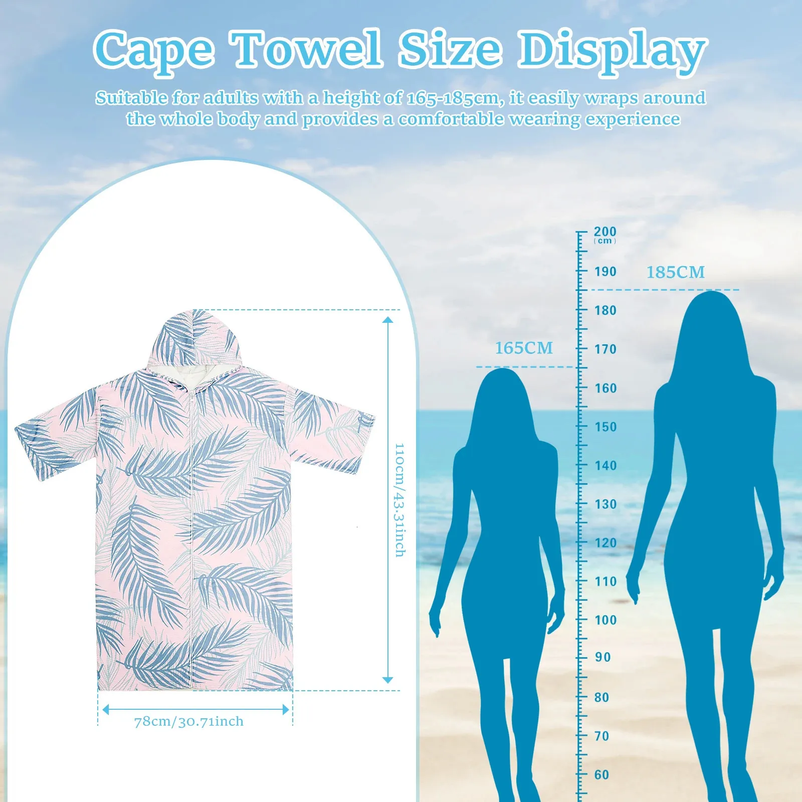 Poncho de surf de plage avec poche, combinaison absorbant Water , sweat à capuche pour Poncho de surf de plage avec poche, combinaison absorbant Water , sweat à capuche pour