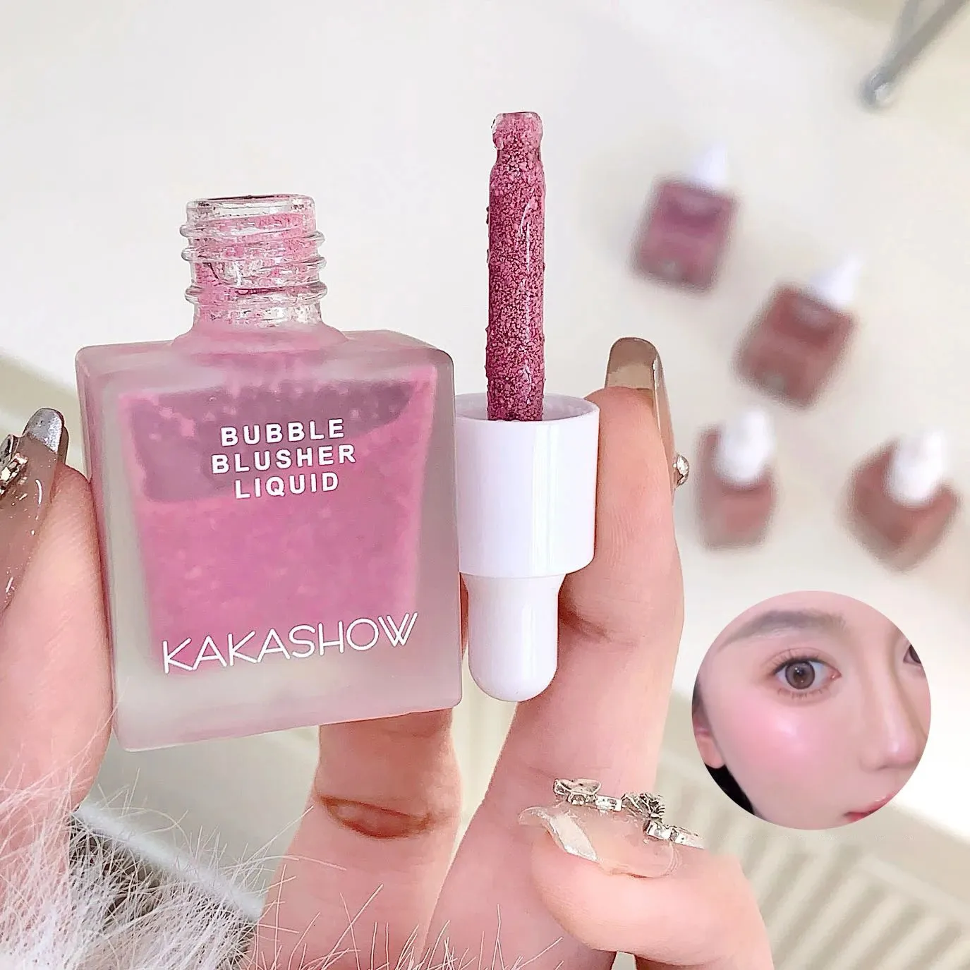 Bubble Blusher Liquid Hydrating Berry Pink Cheek Color Enhancer Long ...