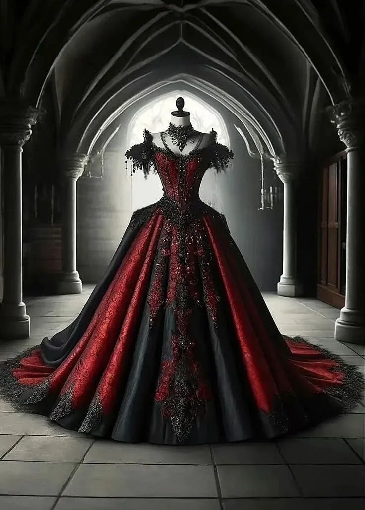 Black Corset Gothic Wedding Dress Vintage Lace... From Chicweddings ...