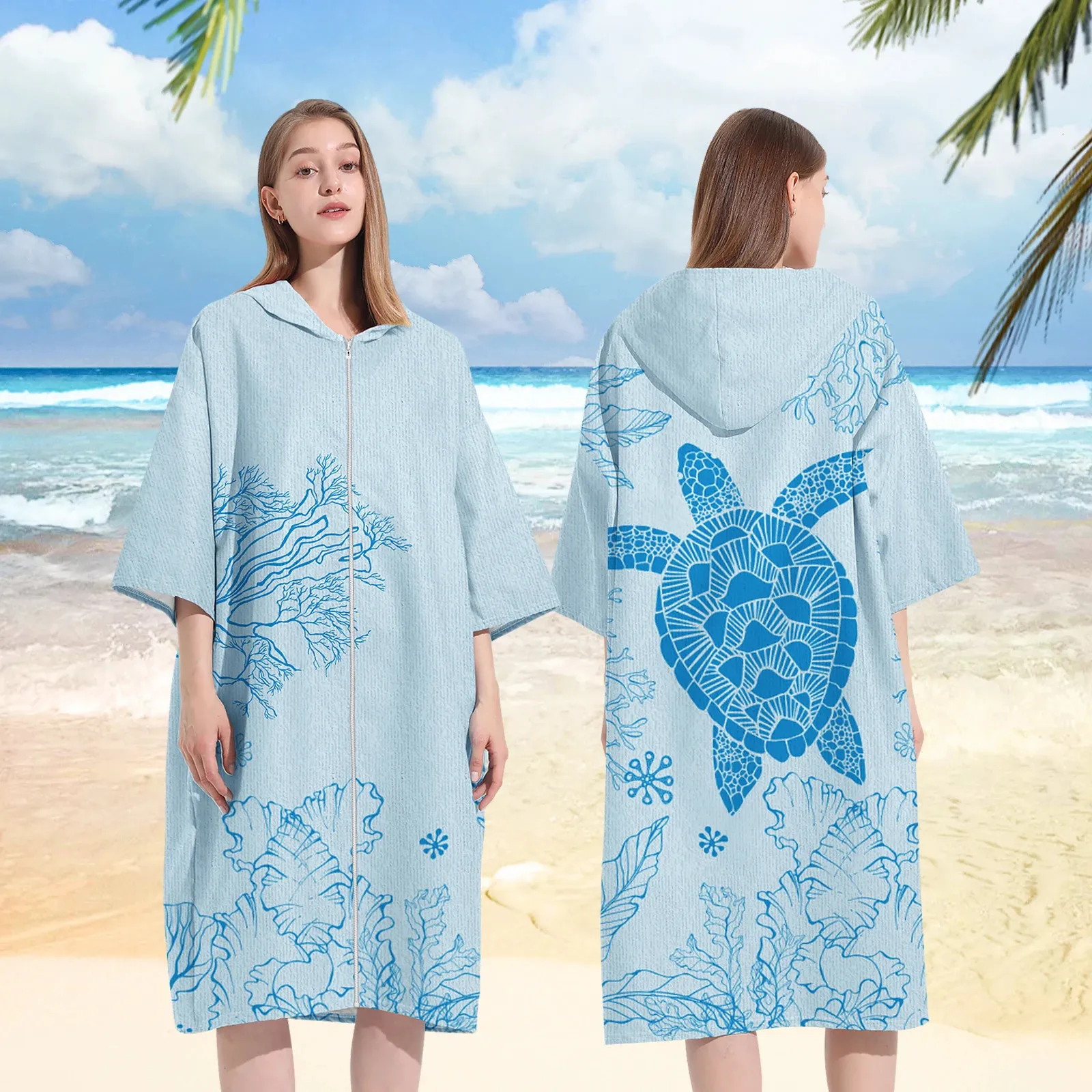 Keepmore Poncho Serviette Surf – Microfibre à Capuche, Unisexe, Taille Enfant (65x74 Cm) Et Adulte (74x110 Cm) – Imprimé Viking