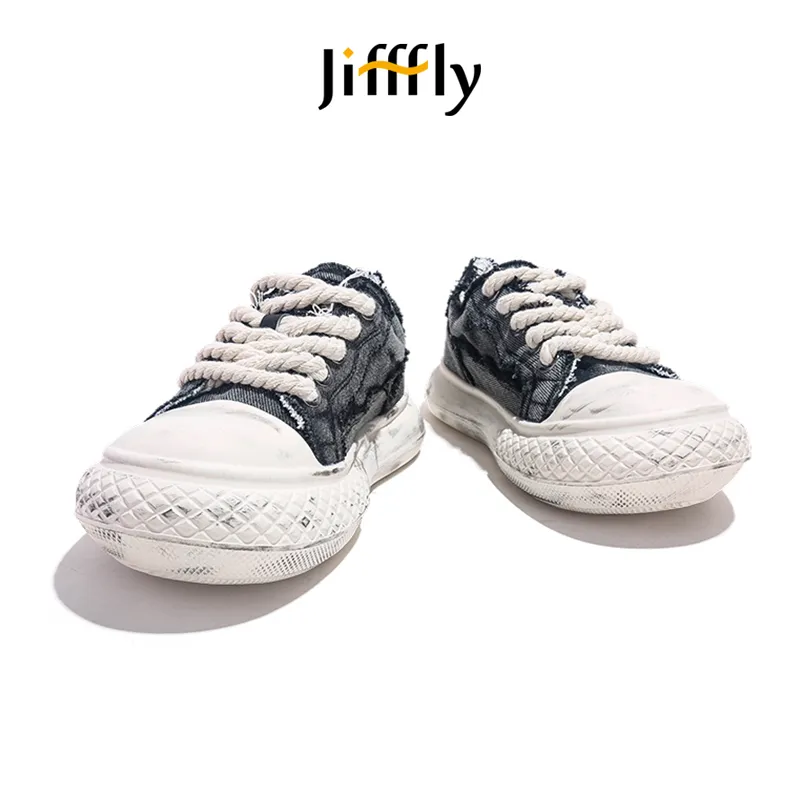 Jifffly Men's Thick-Soled Canvas Men 2025 New Vintage Style For Couples; Trendy Andro Sports Shoes_voghion.com