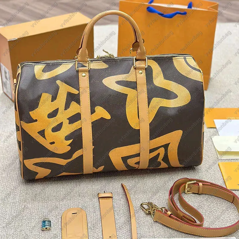 LV Keepall Duffle Bag: Graffiti Monogram Canvas Travel Bag