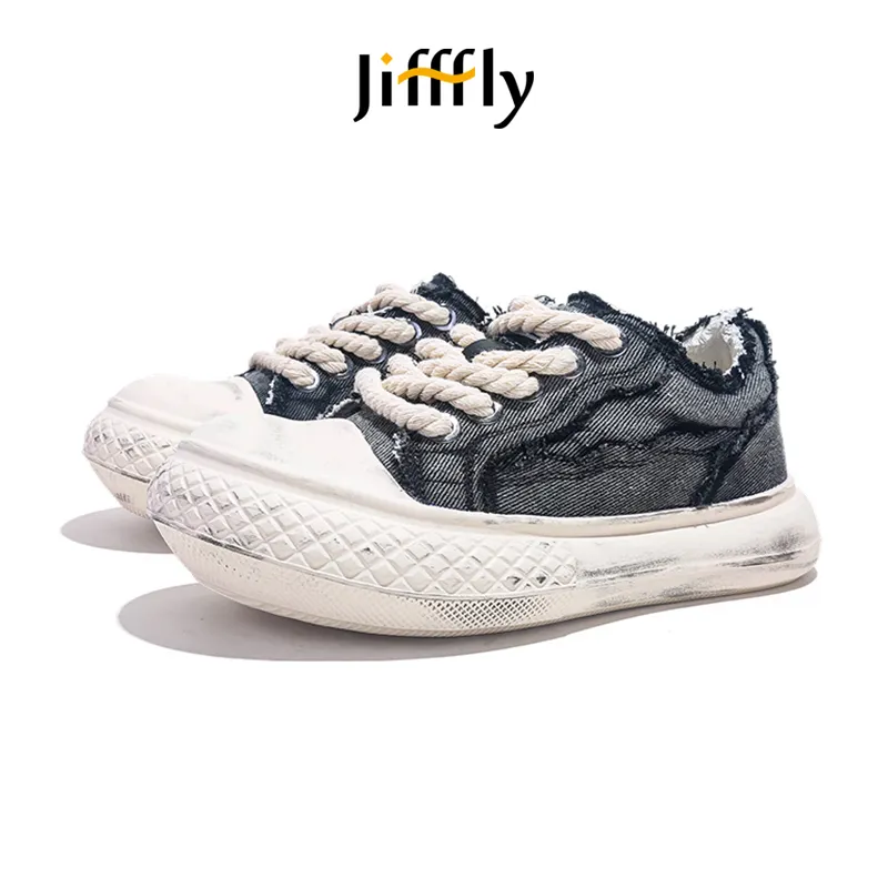Jifffly Men's Thick-Soled Canvas Men 2025 New Vintage Style For Couples; Trendy Andro Sports Shoes_voghion.com