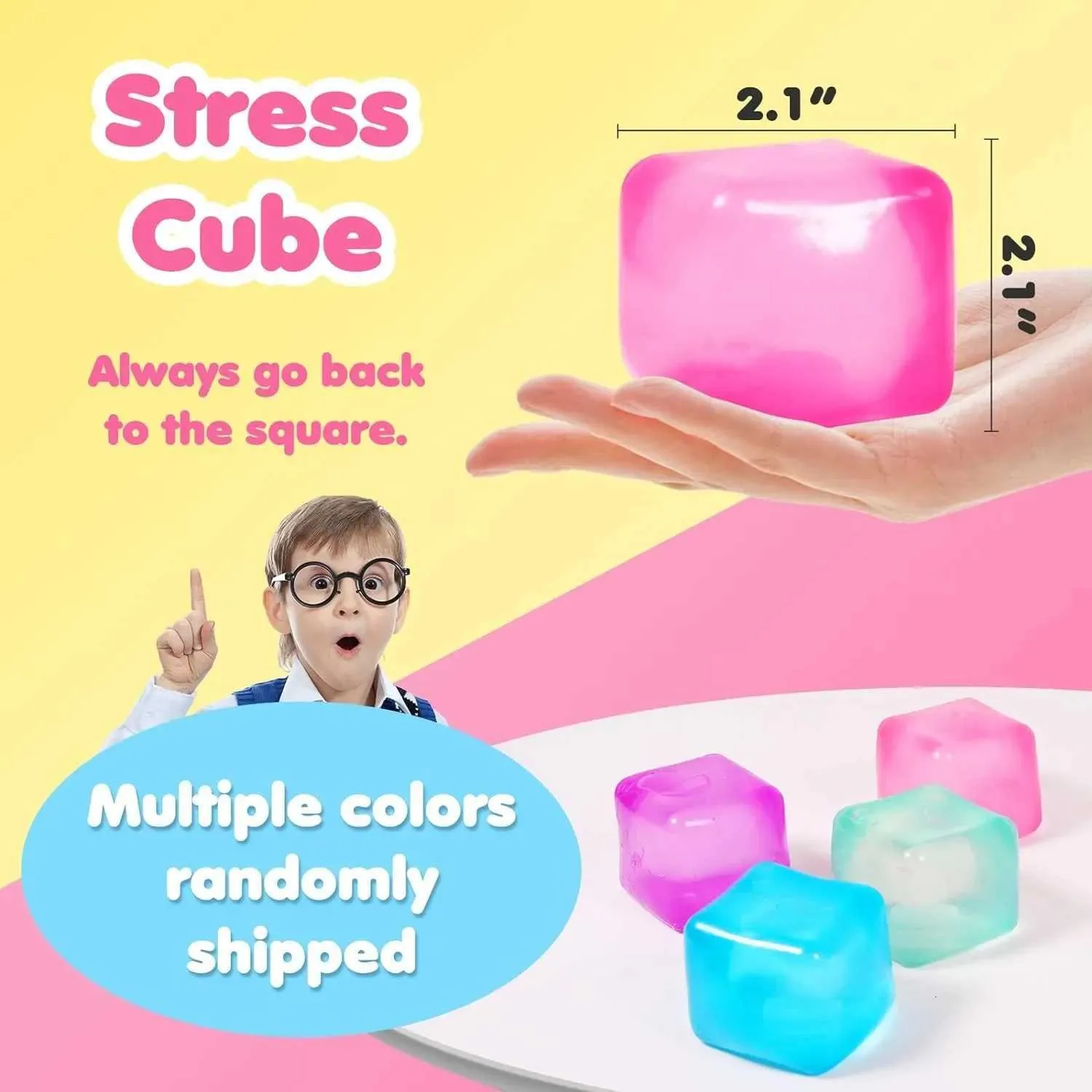HhBdy 2 Pièces Anti Stress Enfant Balle Anti Stress Boule Anti Stress Adulte Squishy Jouets Fidget de Glaçon Squeeze Boules à Presser pour Gérer et Soulager Anxiété Doux pour Enfant et Adulte