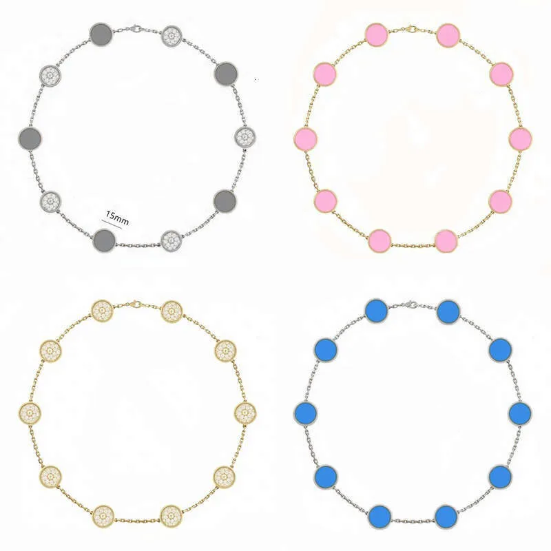 Designer 10 Motif Flower Necklaces For Women   Gold... 