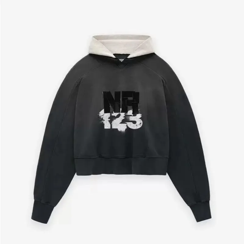 Vintage Letter Print Cotton Oversized Hoodie Casual High Street ...