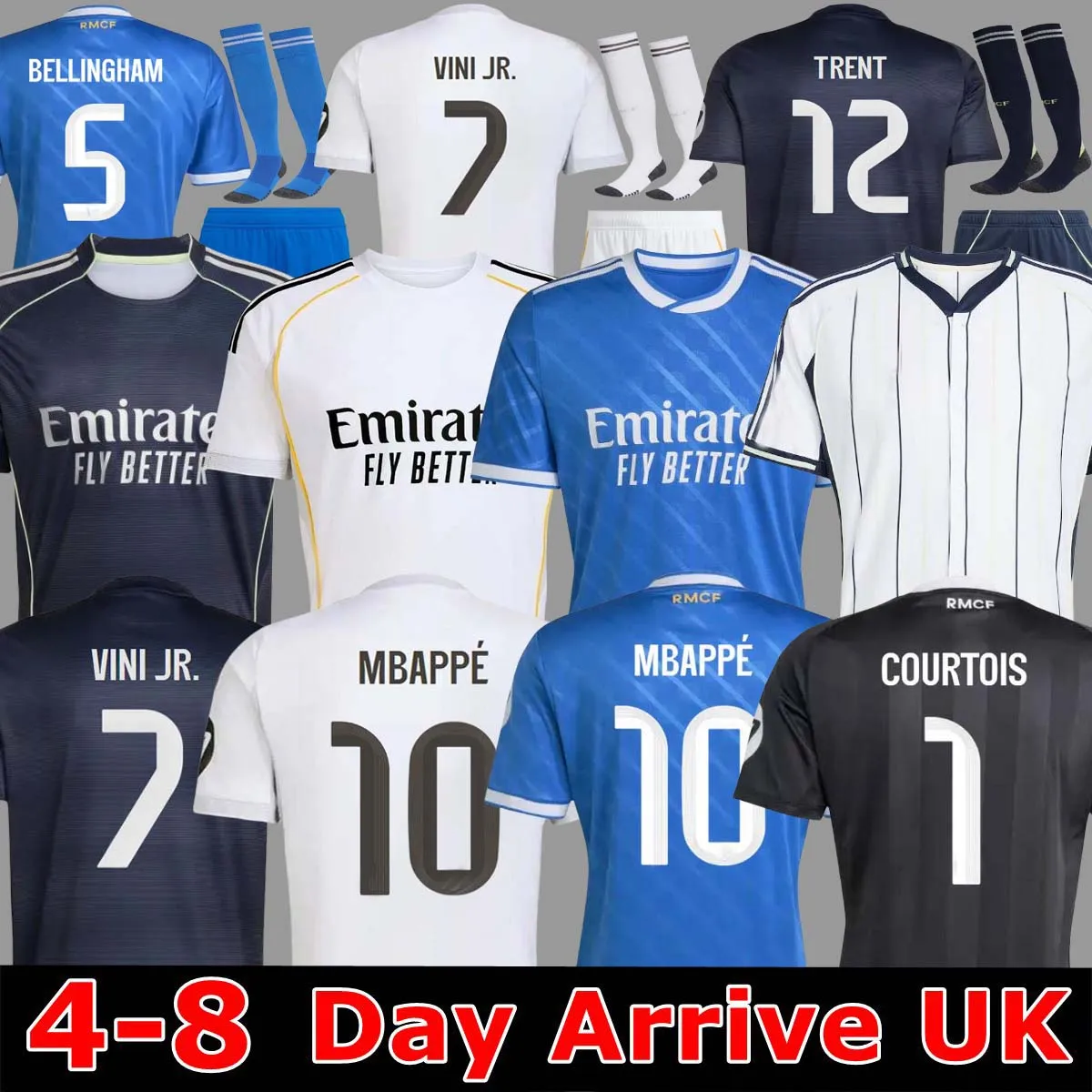 Save Big on Bulk Real Madrid 2024 2025 Jersey Soccer Jerseys For 2026:  Replica Fourth Kits, Adult Youth Sizes Breathable Fabric For Peak  Performance