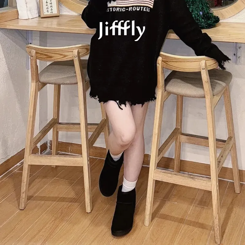 Jifffly Damen-Baumwollschuhe 2025 für Herbst und Winter, verdickte Schneestiefel mit dicker Sohle_voghion.com