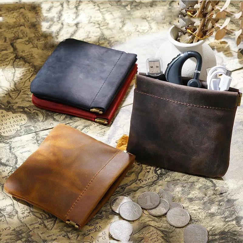 Save Big on Bulk Coin Purse With Card Holder Leather Card Holder Coin  Purse: Auto Rebound Mini Wallet Money Bag Portable Cash Organizer With Snap  - Main Image