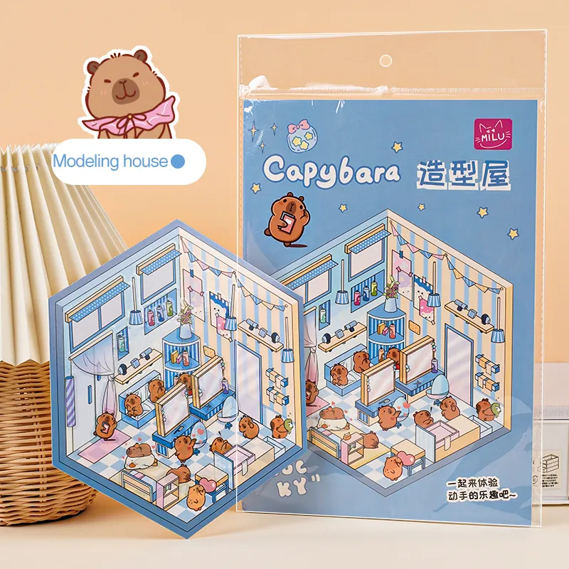 Capybara Scene Stickers for Kids - 3D DIY Miniature Scenario Sticker ...