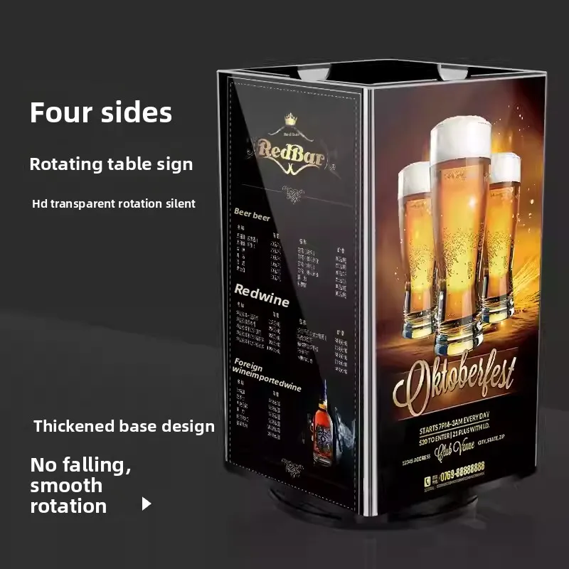 Acrylic Table Card Stands: A4/A5 Rotating Menu Sign Restaurant, Bar ...
