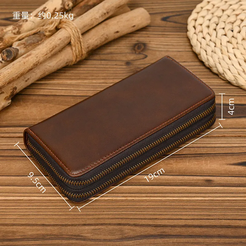 Genuine Leather Brown Wallet Clutch For Ladies – 8 Card Slots, Classic Style, Perfect Gift