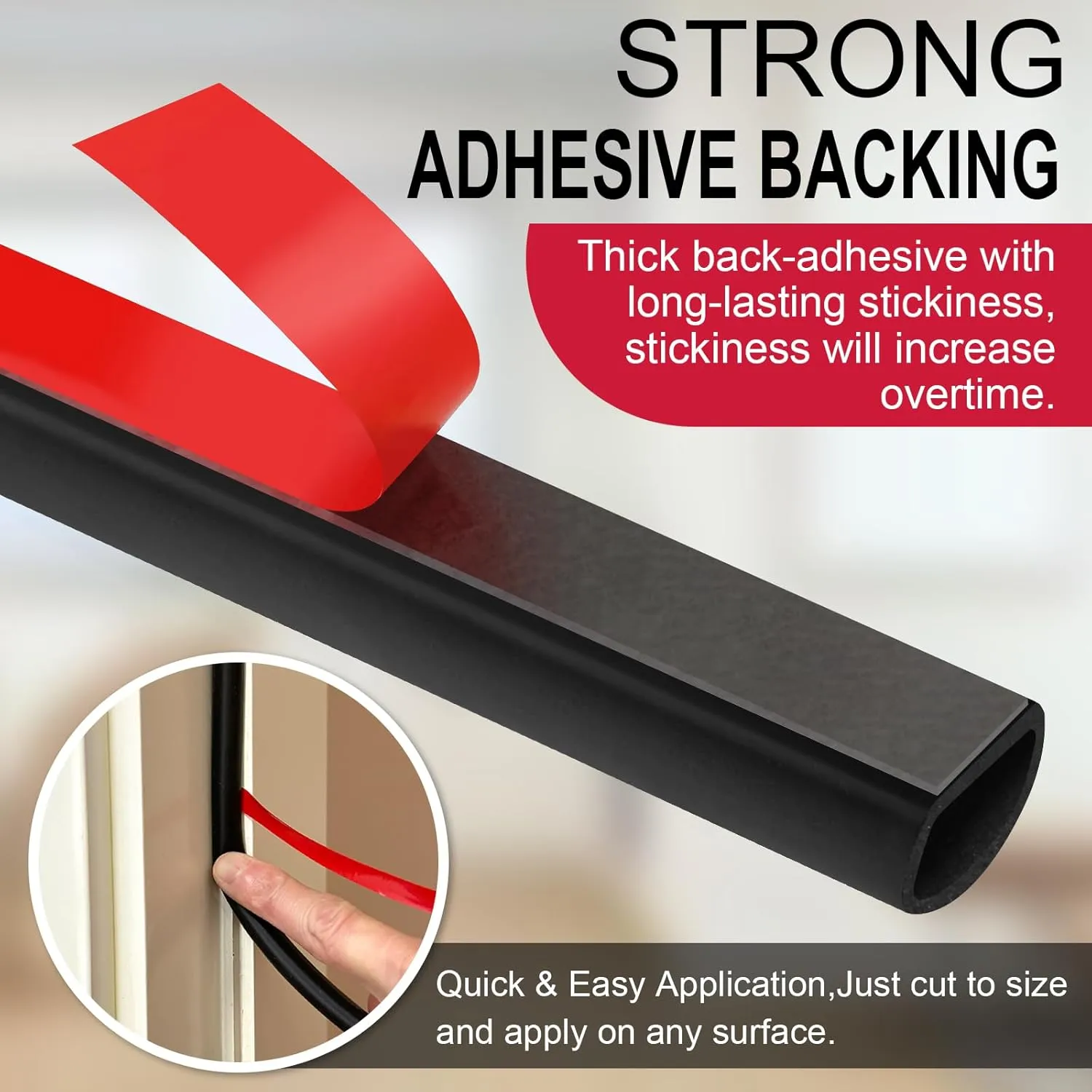 Silicone Door Weather Stripping D-Shape Seal Strip with Self-Adhesive ...