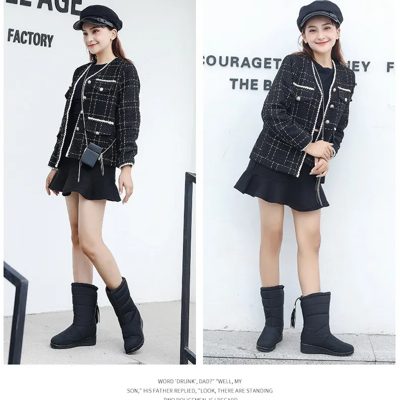 Free Delivery Designer Woman Short Boots With Plush Insulation And Anti Slip Casual Cotton Shoes_voghion.com