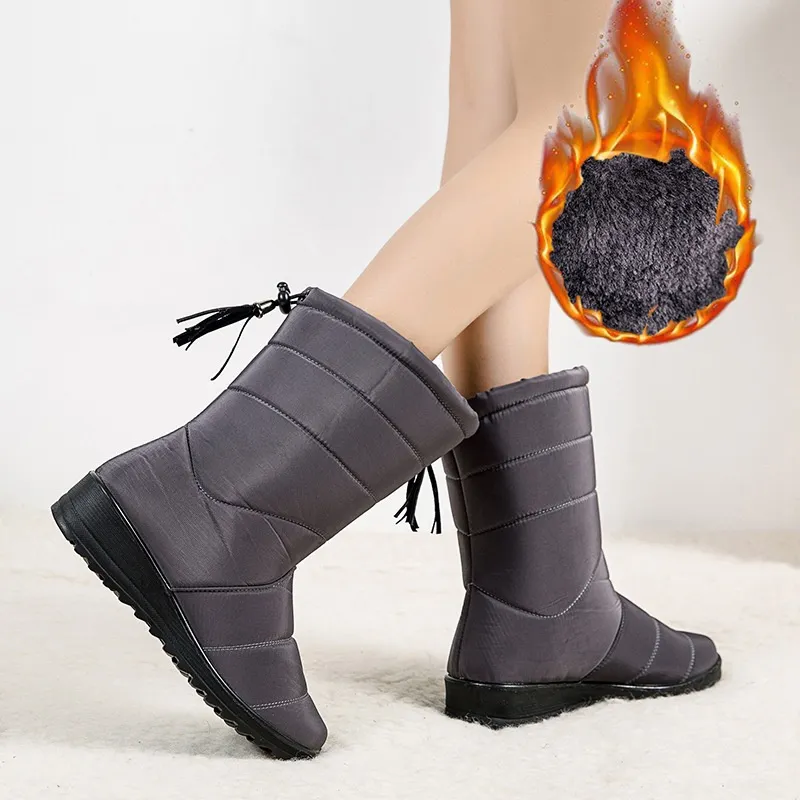 Free Delivery Designer Woman Short Boots With Plush Insulation And Anti Slip Casual Cotton Shoes_voghion.com