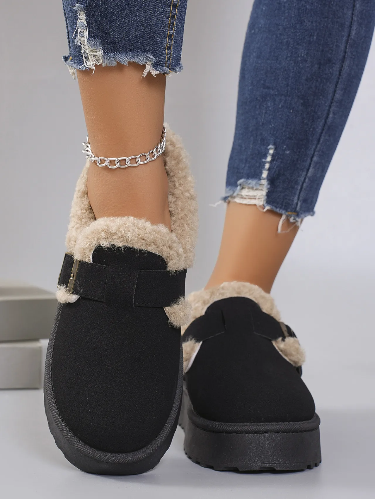 new Free Delivery Designer Woman Veet Cotton With Short Sleeves Comfortable Snow Anti Slip And Warm Boots_voghion.com