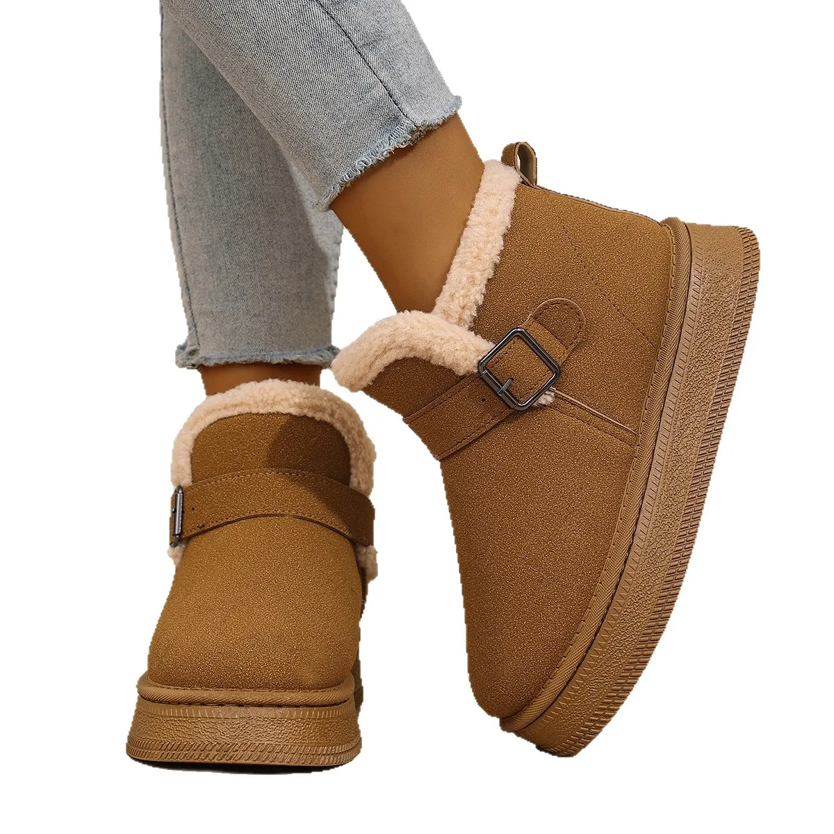 new Free Delivery Designer Woman Cotton With Fleece Short Tube Snow Boots For Warmth Cotton Shoes_voghion.com