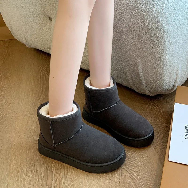 hot Free Delivery Designer Woman Snow With Fleece Short Boots Anti Slip Wear Resistant And Warm_voghion.com