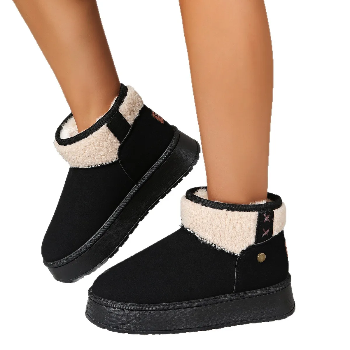 new Free Delivery Designer Woman Thick And Warm Workwear Boots Outdoor Non Slip Cotton Shoes_voghion.com