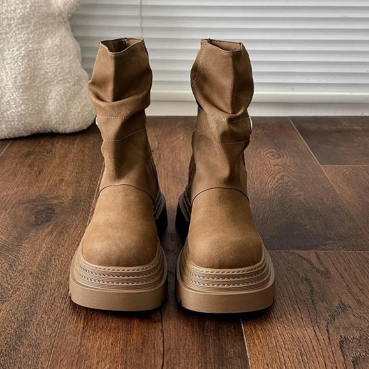 hot Free Delivery Designer Woman Cotton Boots Fashionable Minimalist Martin Design With A Mid Length Boot That Appears_voghion.com