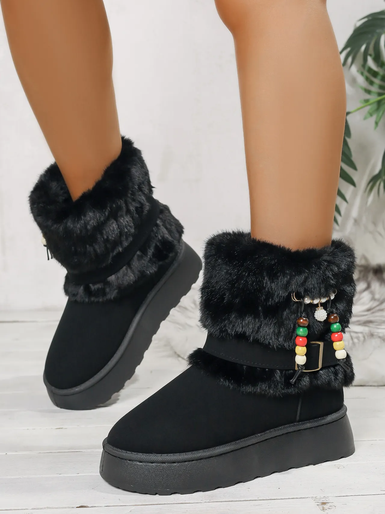 Bottes de neige de créateur pour femme, en coton avec semelle intermédiaire peluche, livraison gratuite. Affinent la silhouette et vous gardent bien au chaud. Affinent la silhouette et vous gardent au chaud._voghion.com