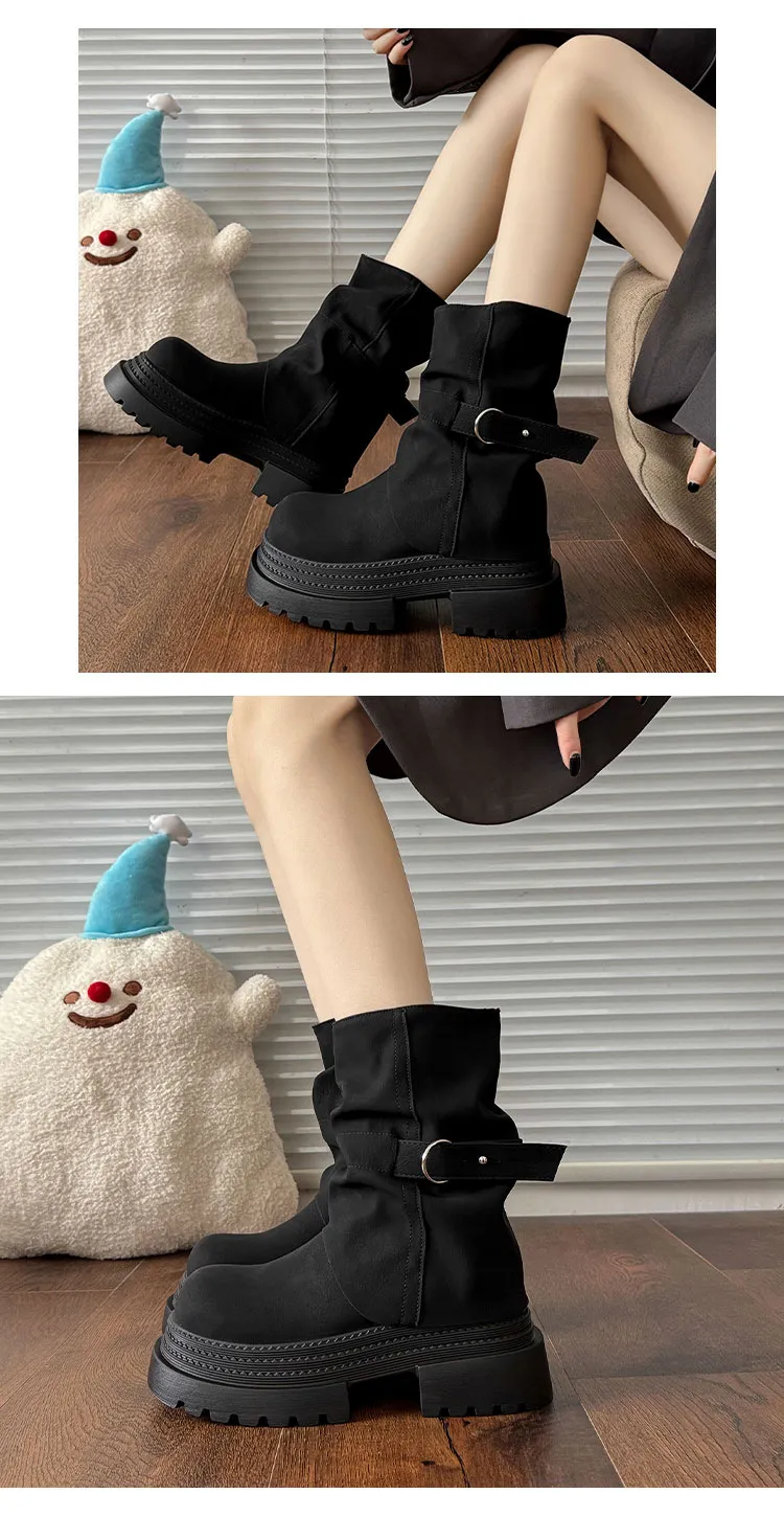 hot Free Delivery Designer Woman Cotton Boots Fashionable Minimalist Martin Design With A Mid Length Boot That Appears_desvips.com