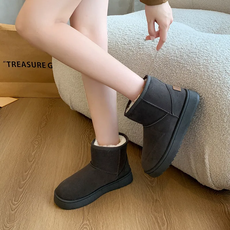 hot Free Delivery Designer Woman Snow With Fleece Short Boots Anti Slip Wear Resistant And Warm_voghion.com