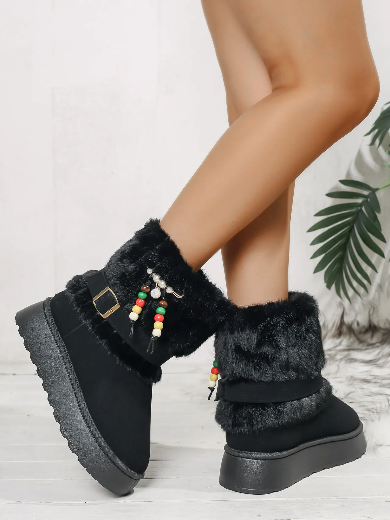 Bottes de neige de créateur pour femme, en coton avec semelle intermédiaire peluche, livraison gratuite. Affinent la silhouette et vous gardent bien au chaud. Affinent la silhouette et vous gardent au chaud._voghion.com