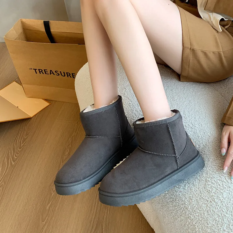 hot Free Delivery Designer Woman Snow With Fleece Short Boots Anti Slip Wear Resistant And Warm_voghion.com