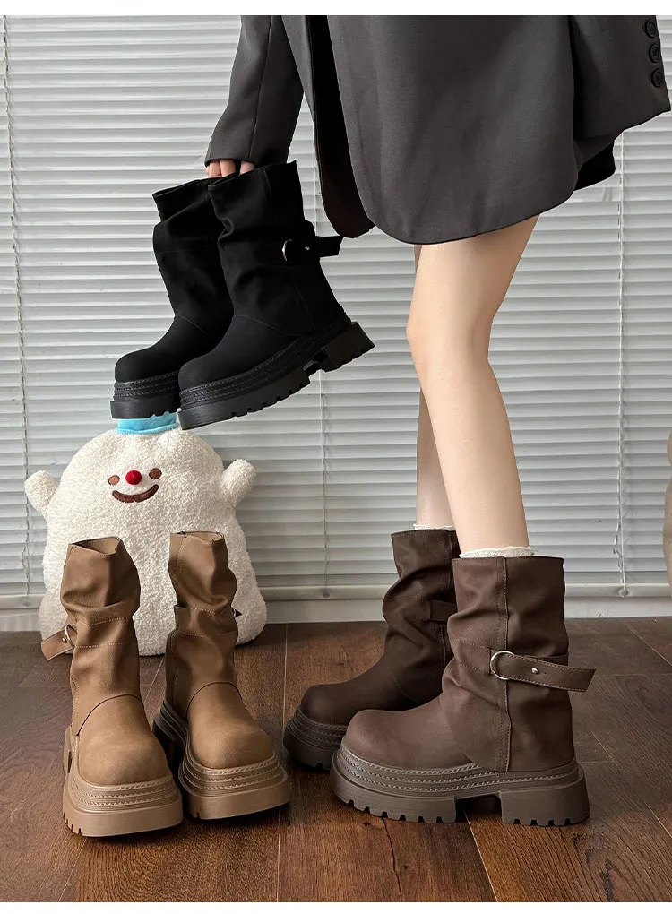 hot Free Delivery Designer Woman Cotton Boots Fashionable Minimalist Martin Design With A Mid Length Boot That Appears_desvips.com
