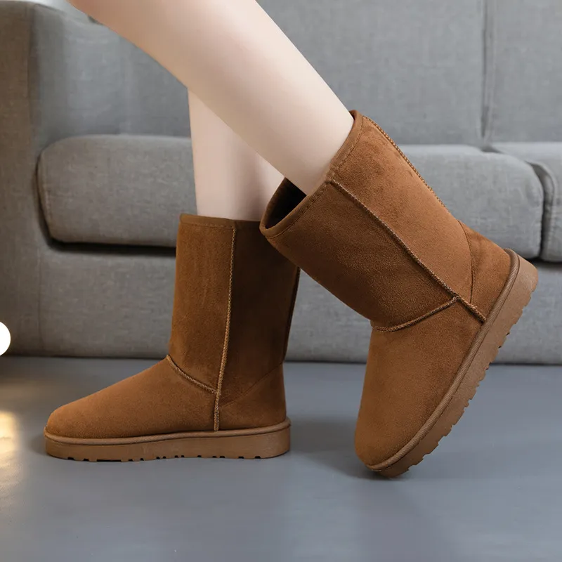 hot Free Delivery Designer Woman Comfortable Fleece Warm Midsole Wear Resistant And Non Slip Boots_voghion.com