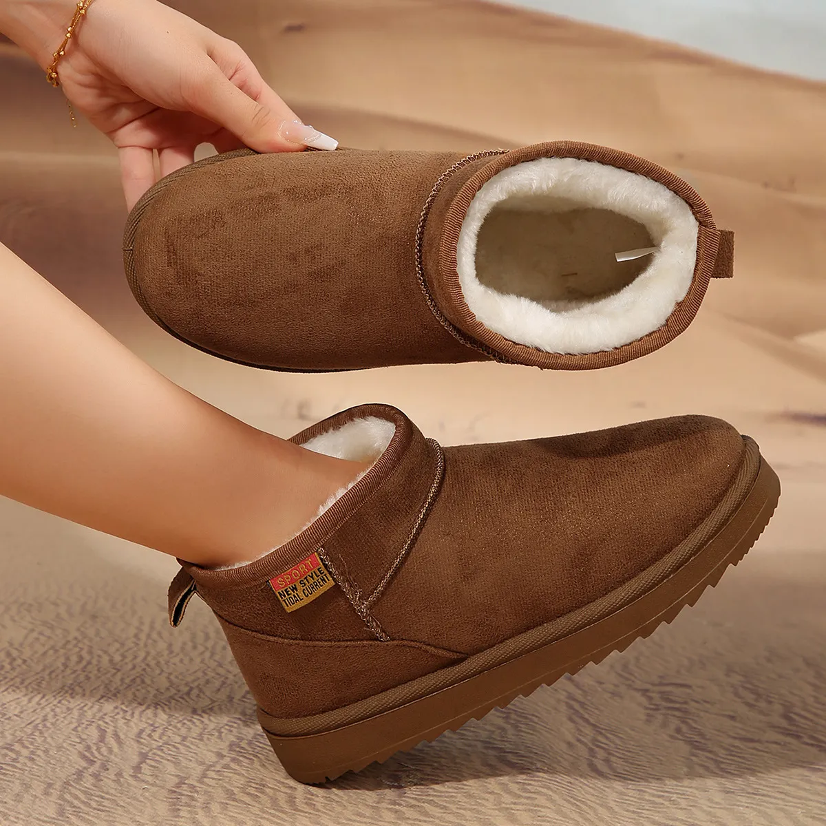 hot Free Delivery Designer Woman Cotton With Plush Midsole Snow Boots For High Comfort And Warmth_voghion.com