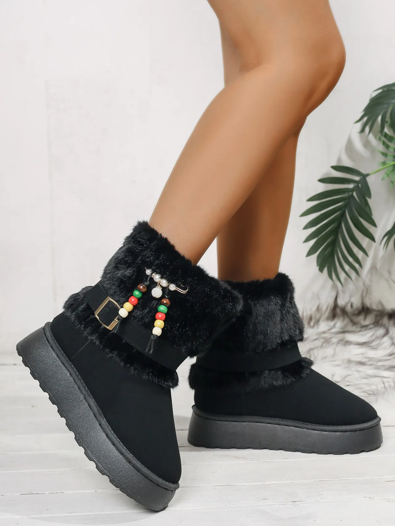 Bottes de neige de créateur pour femme, en coton avec semelle intermédiaire peluche, livraison gratuite. Affinent la silhouette et vous gardent bien au chaud. Affinent la silhouette et vous gardent au chaud._voghion.com