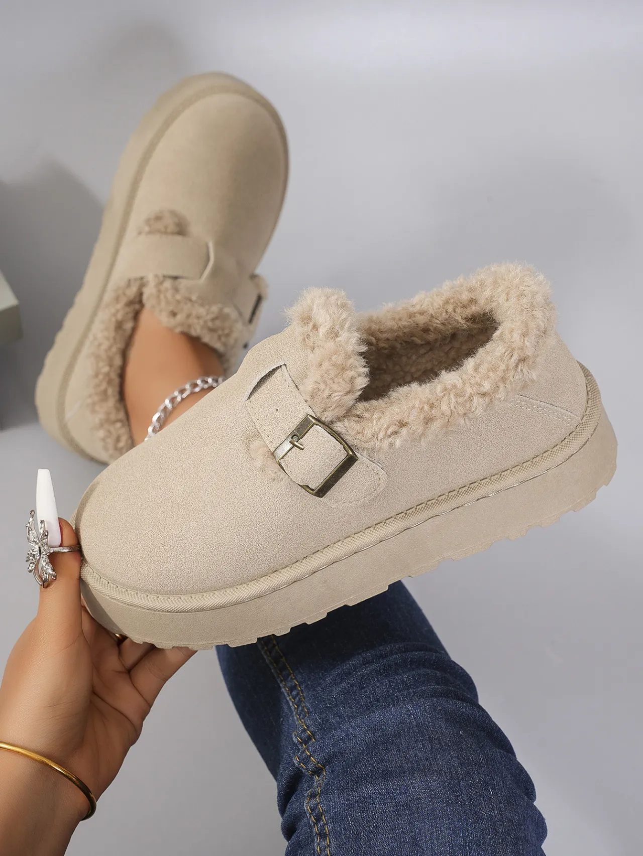 new Free Delivery Designer Woman Veet Cotton With Short Sleeves Comfortable Snow Anti Slip And Warm Boots_voghion.com