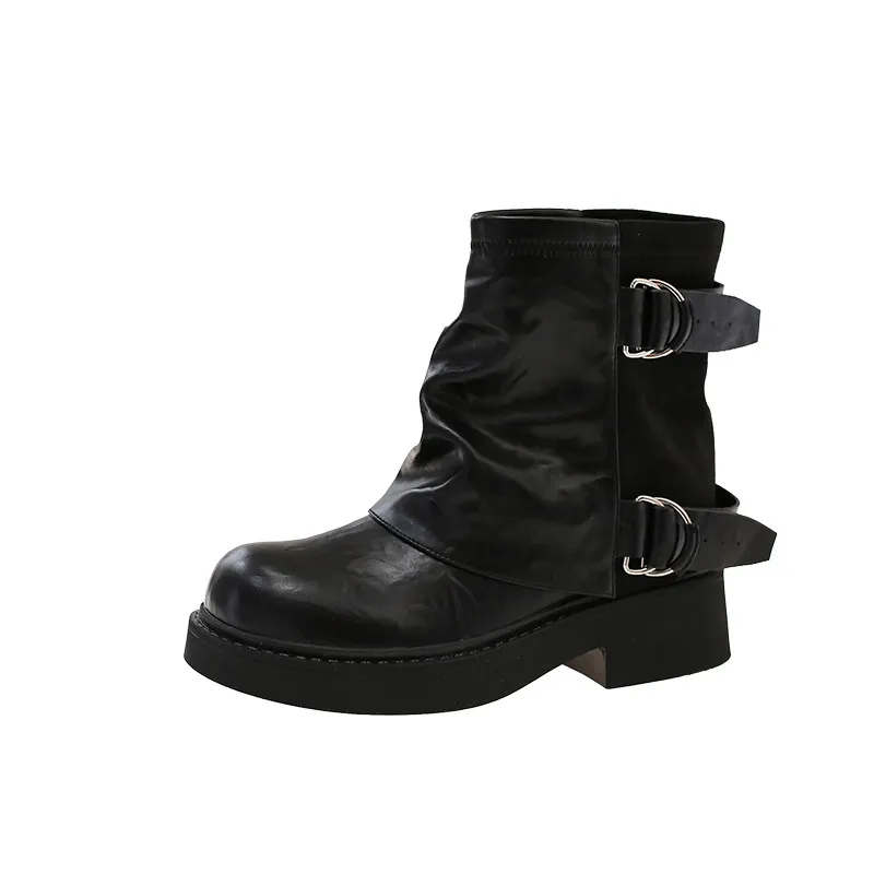 Kostenloser Versand. Designer-Damen-Baumwoll-High-Top-Martin-Stiefel: Warm, strapazierfähig und rutschfest für den Outdoor-Bereich._voghion.com