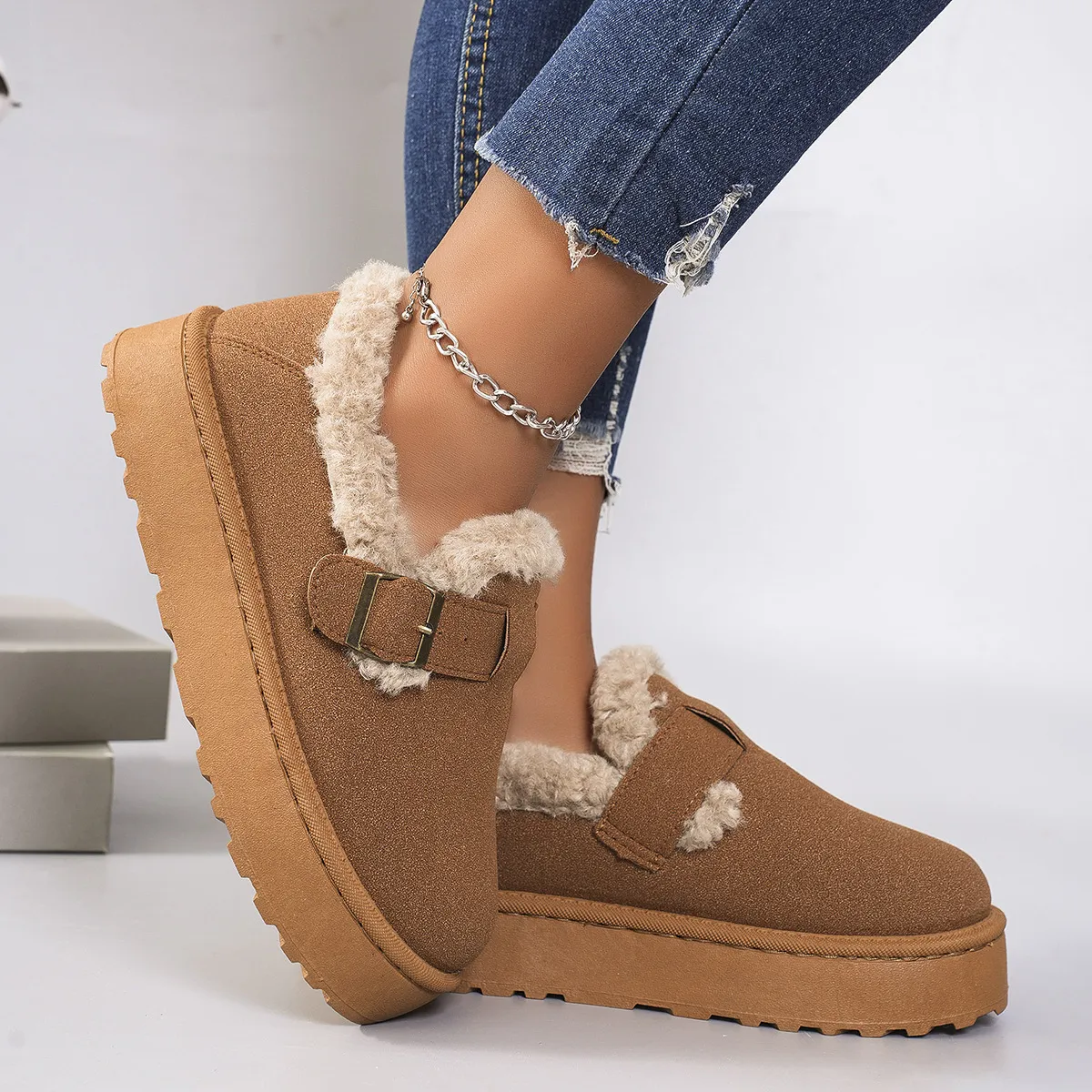 new Free Delivery Designer Woman Veet Cotton With Short Sleeves Comfortable Snow Anti Slip And Warm Boots_voghion.com
