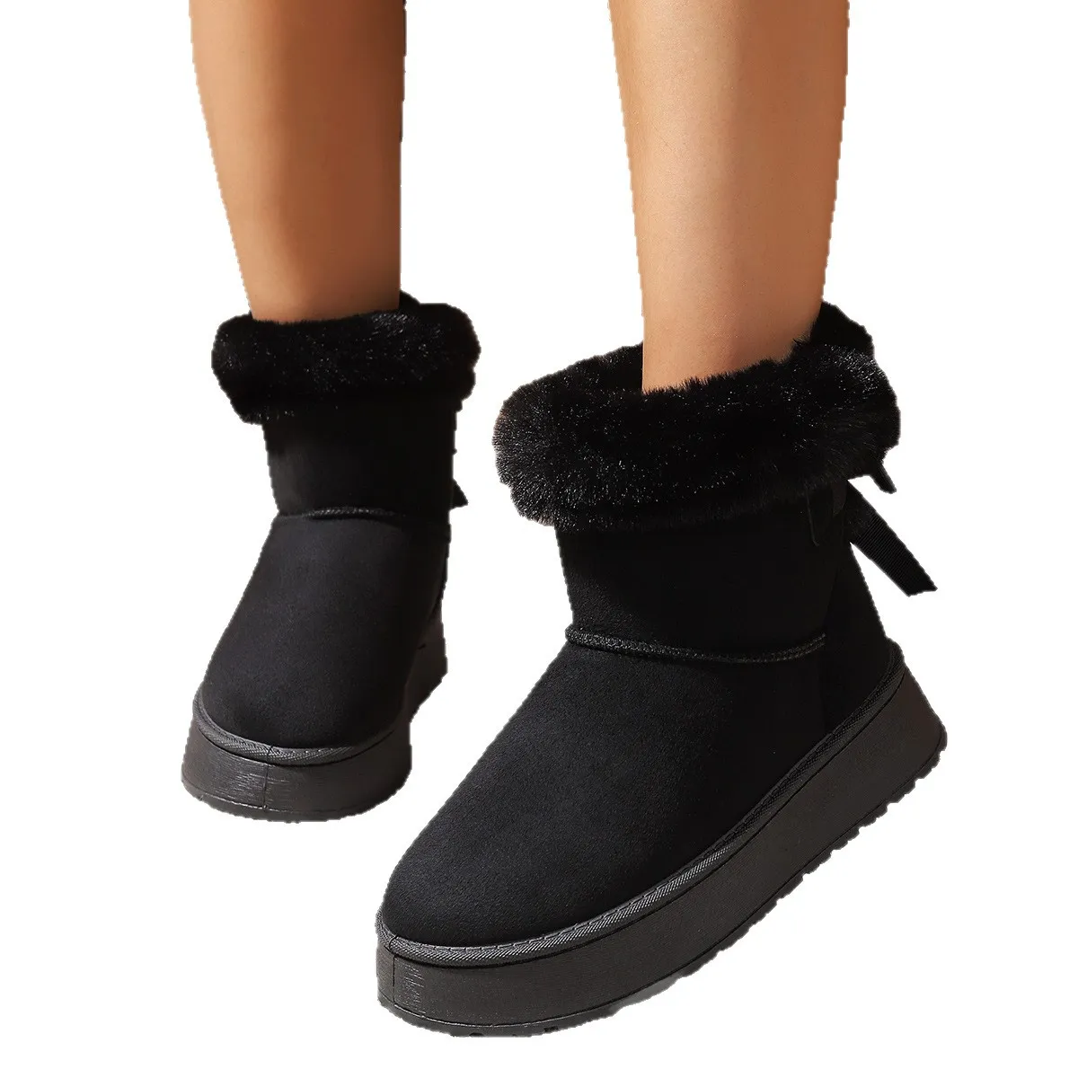 Heiße, kostenlose Lieferung! Designer-Damenstiefel, mittelhoch, warm, aus Baumwolle, rutschfest, mit dicker Sohle, schlankmachend und modisch._voghion.com