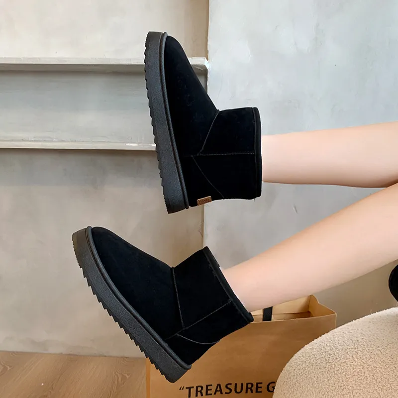 hot Free Delivery Designer Woman Snow With Fleece Short Boots Anti Slip Wear Resistant And Warm_voghion.com