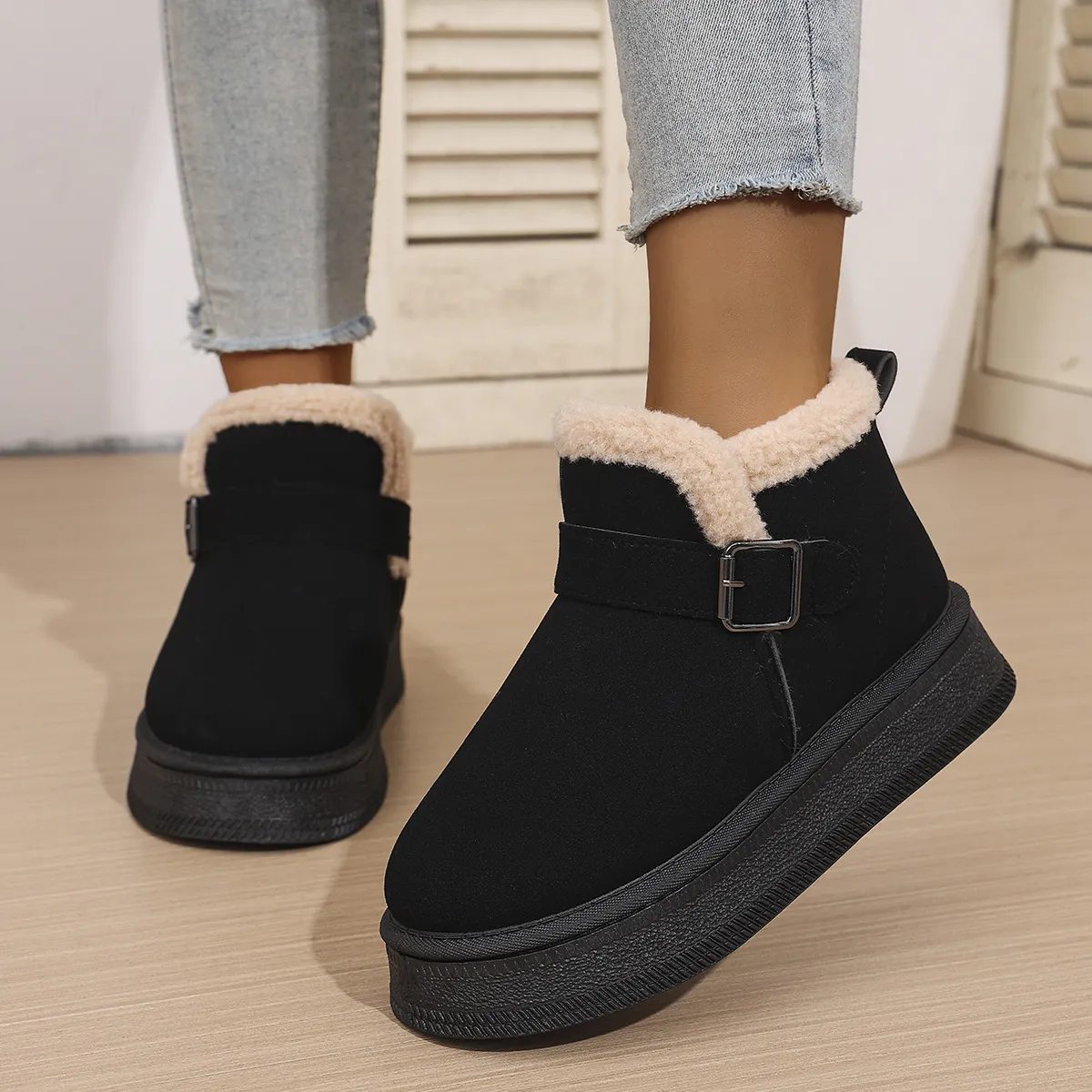 new Free Delivery Designer Woman Cotton With Fleece Short Tube Snow Boots For Warmth Cotton Shoes_voghion.com