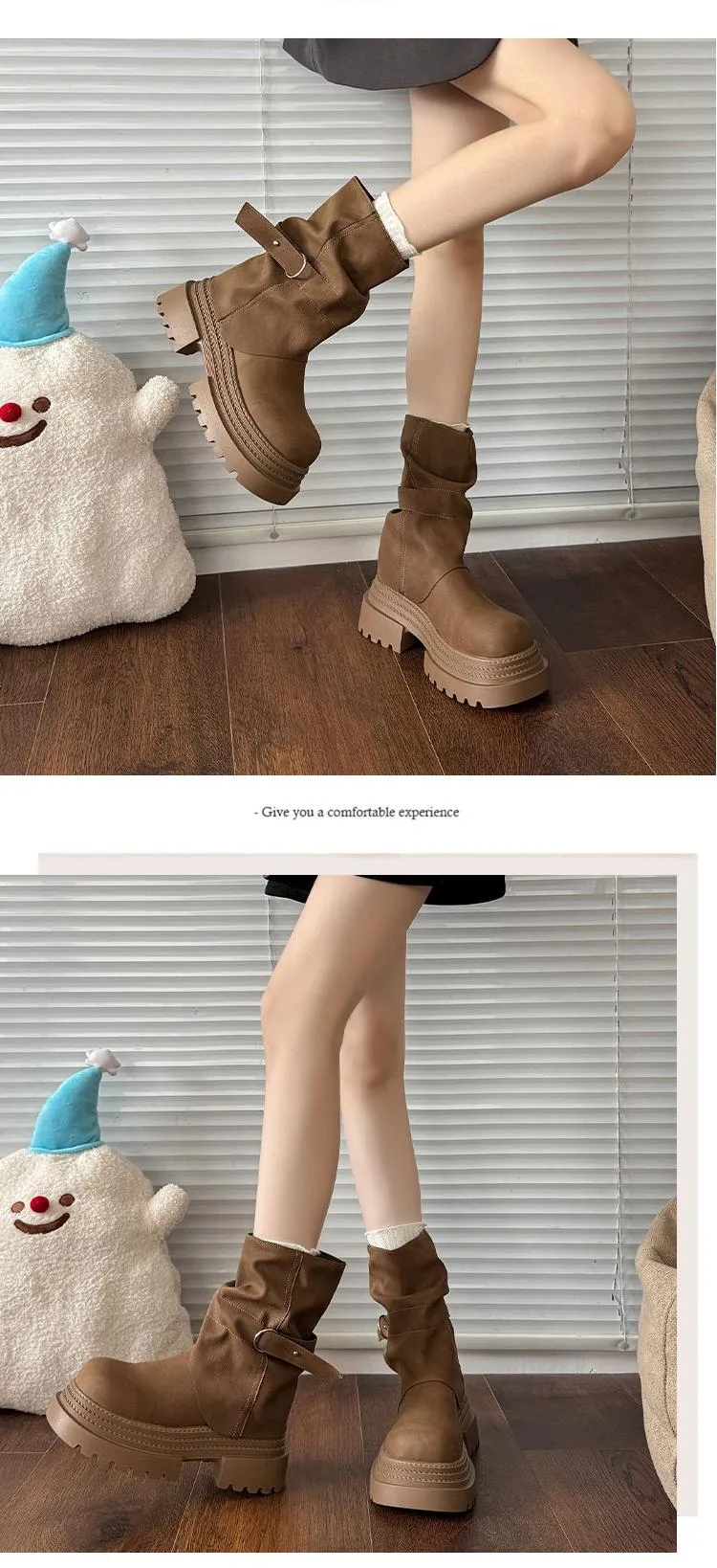 hot Free Delivery Designer Woman Cotton Boots Fashionable Minimalist Martin Design With A Mid Length Boot That Appears_desvips.com