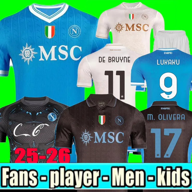 3XL 4XL Maglia 25 26 DE BRUYNE Napoli Soccer Jerseys Naples Pre