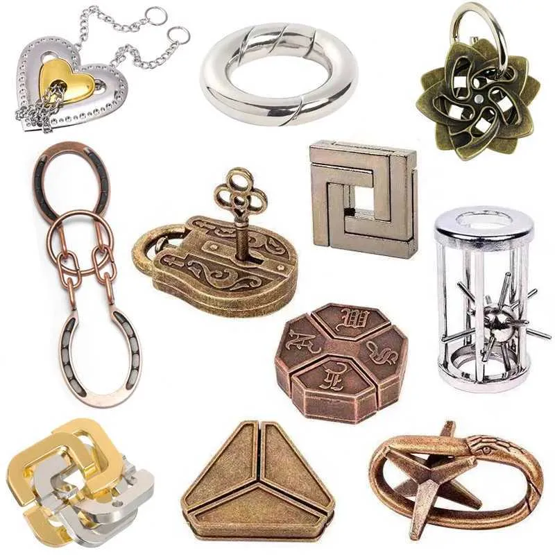 Metal Puzzles For Adults & Kids IQ Test Brain Teaser,