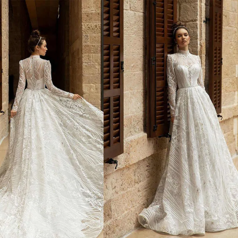 Luxury Princess A Line Wedding Dress Long Sleeve... From Huifangzou ...